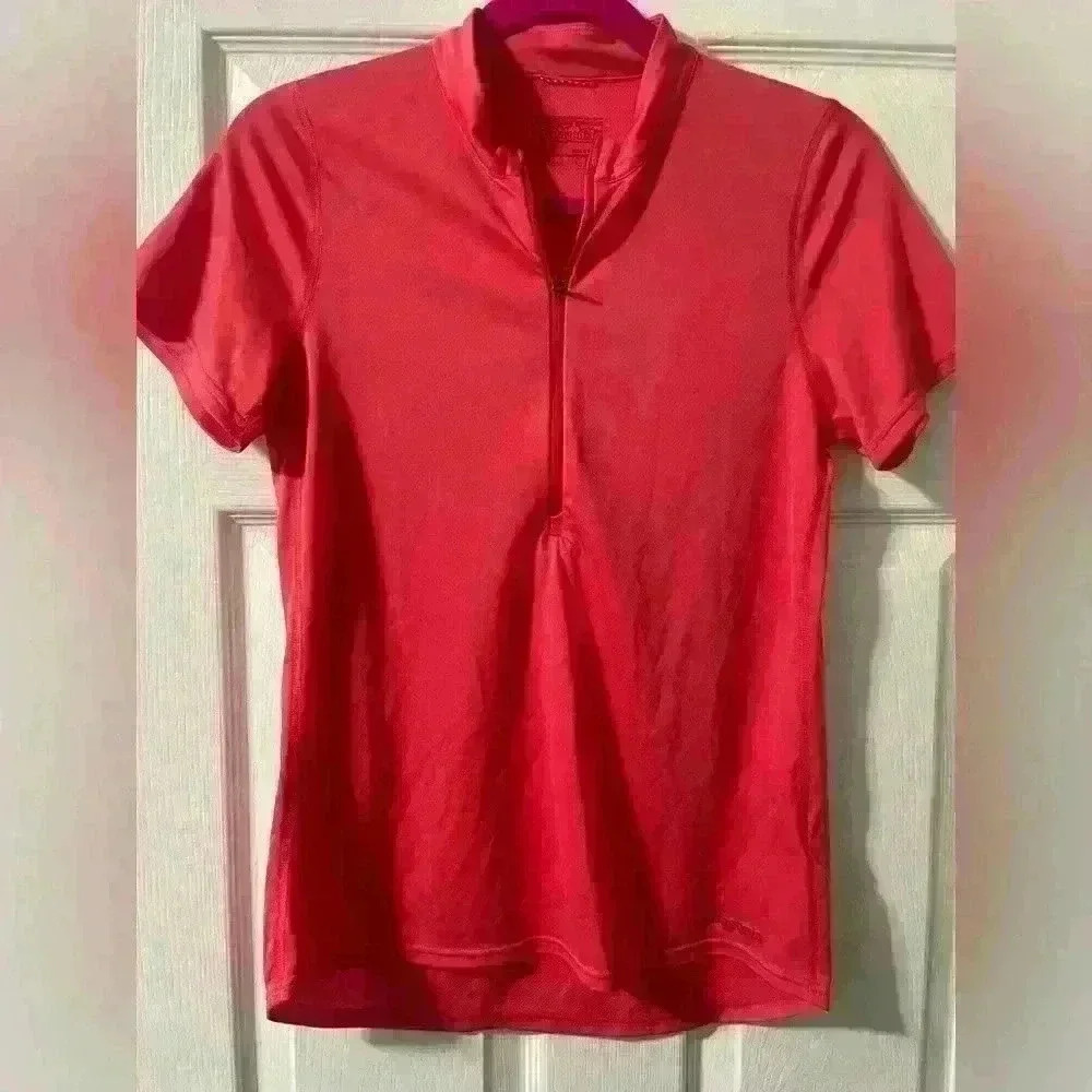 Patagonia Coral Mid Zipper Short Sleeve Light Jersey Material Top / Size - A57 - Picture 1 of 6